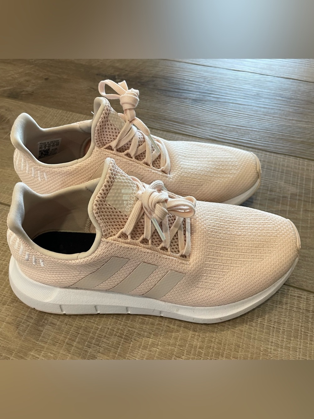 adidas Women's Pale Pink Knit Athletic Sneakers